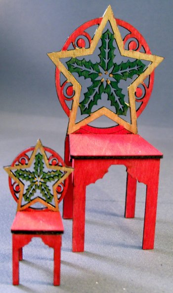 Christmas Holly Chairs Half Scale
