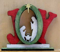 Joy, Nativity Christmas Sign