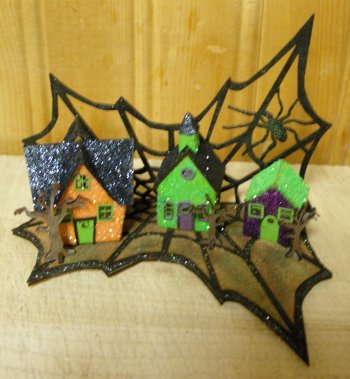 Halloween Spider Glitter Village