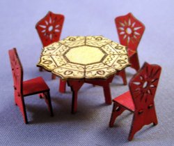 Aztec Table and Chair set, half scale