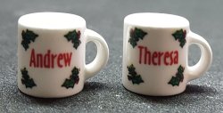 Holly Mugs with Names