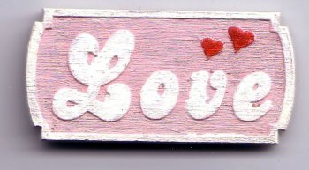 Love with Hearts sign, one inch scale