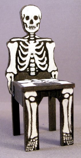 Skeleton Man Chair, One inch scale - Click Image to Close