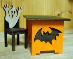 Cat and Bat table,one inch scale