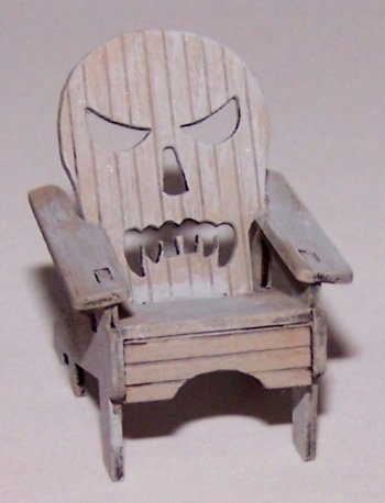 Spooky face Adirondack chair, 1" scale